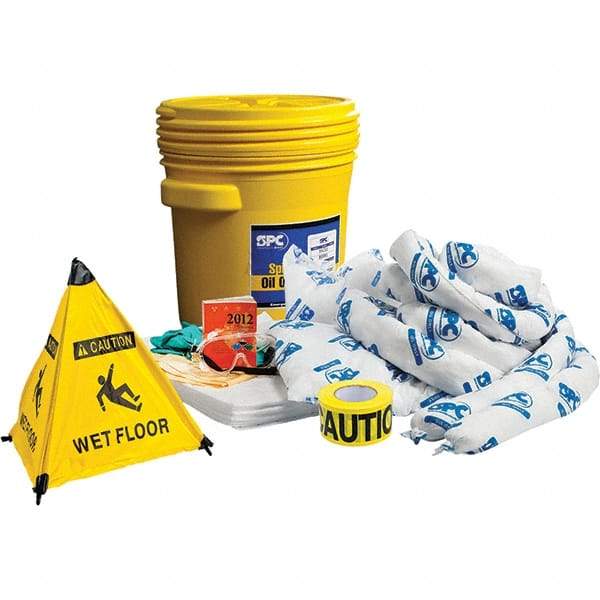 Brady SPC Sorbents - 17 Gal Capacity Oil Only Spill Kit - 20 Gal Polyethylene Drum - All Tool & Supply