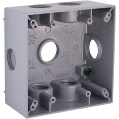 Hubbell-Raco - 4-1/2 x 4-1/2 x 2-1/4" Aluminum Square Weather Resistant Outlet Box - All Tool & Supply