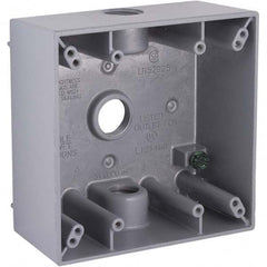 Hubbell-Raco - 4-1/2 x 4-1/2 x 2-1/4" Aluminum Square Weather Resistant Outlet Box - All Tool & Supply