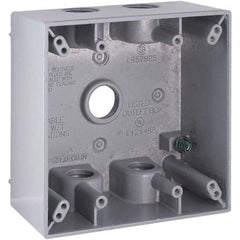 Hubbell-Raco - 4-1/2 x 4-1/2 x 2-1/4" Aluminum Square Weather Resistant Outlet Box - All Tool & Supply