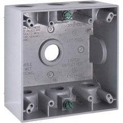 Hubbell-Raco - 4-1/2 x 4-1/2 x 2-1/4" Aluminum Square Weather Resistant Outlet Box - All Tool & Supply