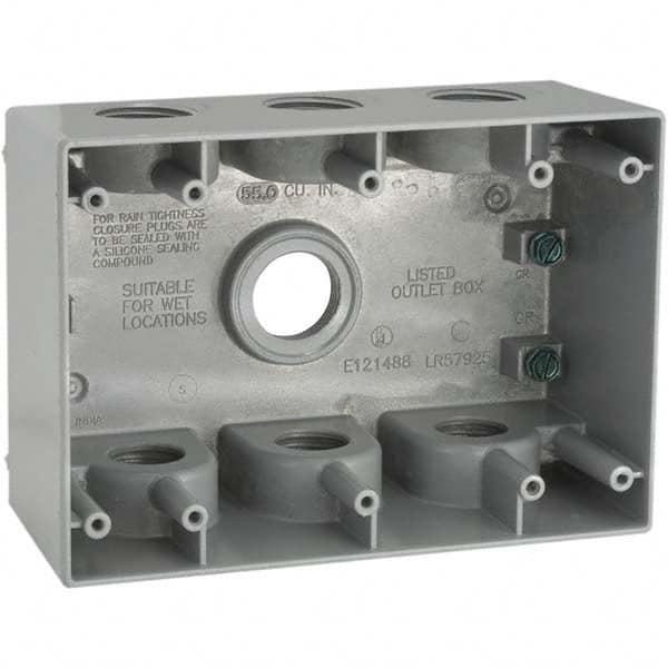 Hubbell-Raco - 4-1/2 x 6-3/8 x 2.781" Aluminum Rectangular Weather Resistant Outlet Box - All Tool & Supply