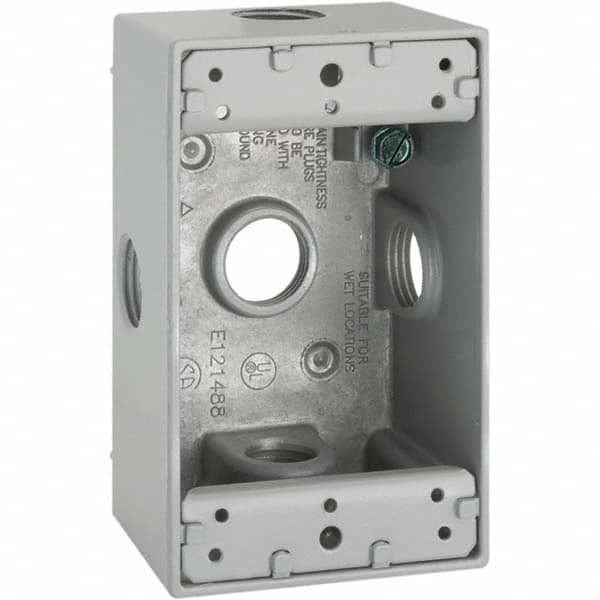 Hubbell-Raco - 4.57 x 2.816 x 2.148" Aluminum Rectangular Weather Resistant Outlet Box - All Tool & Supply