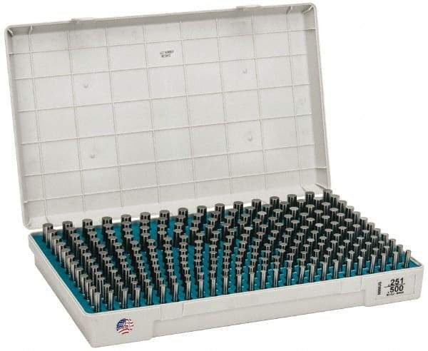 Meyer Gage - 250 Piece, 0.251-0.5 Inch Diameter Plug and Pin Gage Set - Minus 0.0001 Inch Tolerance, Class Z - All Tool & Supply