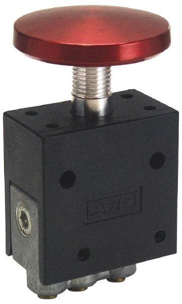 ARO/Ingersoll-Rand - 3 Way, Palm Button Valve - Spring Return, 7-1/2 CFM, 1.9 CV Rate - All Tool & Supply