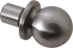 Jergens - 1/2" Ball Diam, 1/4" Shank Diam, Steel Construction Tooling Ball - 5/8" Ball Center to Shank Bottom, 5/16" Ball Center to Shoulder Bottom, with Shoulder - All Tool & Supply