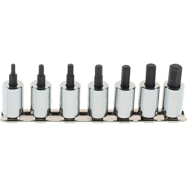 SK - 7 Piece 3/8" Drive Inch Hex Bit Socket Set - 1/8 to 3/8" Hex - All Tool & Supply