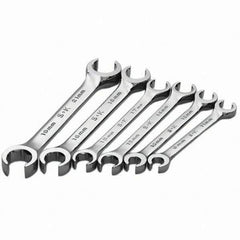 SK - 6 Piece, Flare Nut Wrench Set - Metric System of Measurement, Chrome Finish - All Tool & Supply