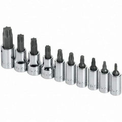 SK - 10 Piece Torx Bit Socket Set - Comes in Rail - All Tool & Supply