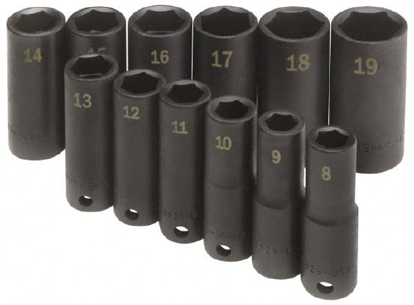 SK - 8 Piece 3/8" Drive Deep Well Impact Socket Set - All Tool & Supply