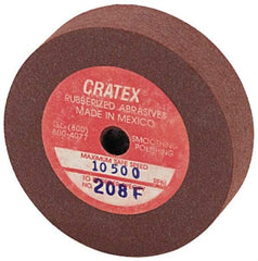 Cratex - 2" Diam x 1/4" Hole x 1/2" Thick, Surface Grinding Wheel - Silicon Carbide, Fine Grade, 10,500 Max RPM, Rubber Bond, No Recess - All Tool & Supply