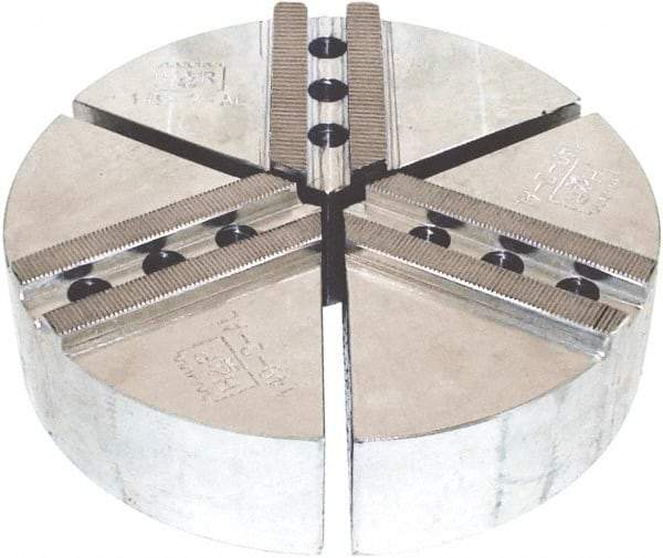 H & R Manufacturing - 15" Chuck Capacity, 1.5mm x 60° Serrated Attachment, Round Soft Lathe Chuck Jaw - 3 Jaws, Aluminum, 1.69" Btw Mount Hole Ctrs, 7-1/2" Long x 15" Wide x 4" High, 1" Groove, 20mm Fastener - All Tool & Supply