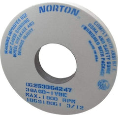 Norton - 14" Diam x 5" Hole x 1-1/2" Thick, I Hardness, 60 Grit Surface Grinding Wheel - Aluminum Oxide, Type 1, Medium Grade, 1,800 Max RPM, Vitrified Bond, No Recess - All Tool & Supply