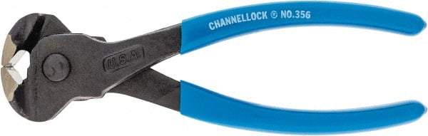 Channellock - 6" OAL, End Cutting Pliers - 11/32" Jaw Length x 1-3/8" Jaw Width, Plastic Dipped Handle - All Tool & Supply