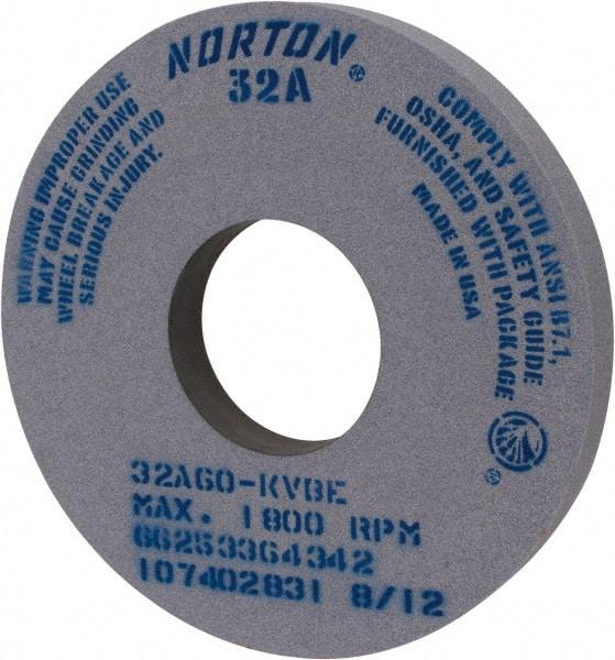 Norton - 14" Diam x 5" Hole x 1-1/2" Thick, K Hardness, 60 Grit Surface Grinding Wheel - Aluminum Oxide, Type 1, Medium Grade, 1,800 Max RPM, Vitrified Bond, No Recess - All Tool & Supply