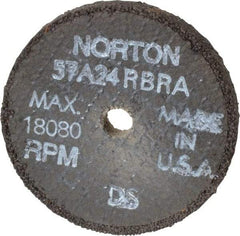 Norton - 3" Diam x 3/8" Hole x 3/8" Thick, R Hardness, 24 Grit Surface Grinding Wheel - Aluminum Oxide, Type 1, Very Coarse Grade, 18,080 Max RPM, No Recess - All Tool & Supply