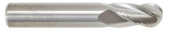 M.A. Ford - 9/16" Diam, 1-1/8" LOC, 4 Flute Solid Carbide Ball End Mill - Uncoated, Single End, 3-1/2" OAL, 9/16" Shank Diam, Spiral Flute - All Tool & Supply