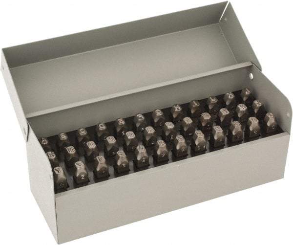 C.H. Hanson - 36 Piece, 3/16" Character Steel Stamp Set - Letters & Figures, Low Stress Round Face Dot - All Tool & Supply