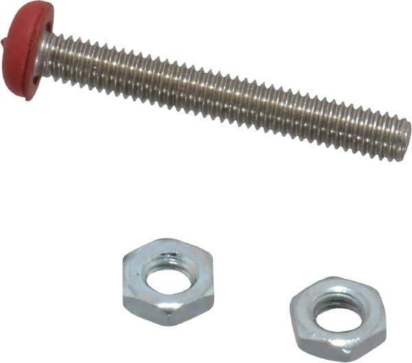 De-Sta-Co - M4 Carbon Steel Cap Tip Clamp Spindle Assembly - 29.97mm Thread Length, 32mm OAL, Flat Tip Cap, 0.28" Tip Surface Diam, Use with Toggle Clamps - All Tool & Supply