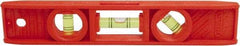 Stanley - 9" Long 3 Vial Torpedo Level - ABS Plastic, Orange, 1 45°, 1 Level & 1 Plumb Vials - All Tool & Supply