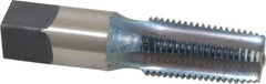 Reiff & Nestor - 1/4-18 NPT Thread, 4 Flute Standard Pipe Tap - 2-7/16" OAL, 1-1/16" Thread Length, 9/16" Shank Diam, Blue Diamond Finish, High Speed Steel - Exact Industrial Supply