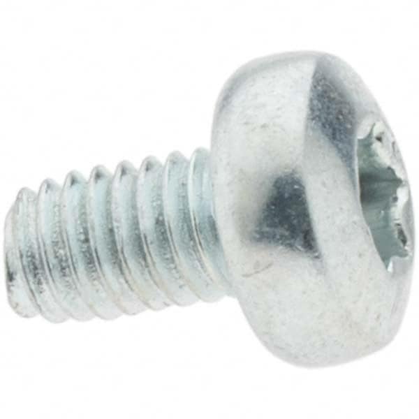 M3x0.5 Coarse 20mm Long 6-Lobe Pin Thread Cutting Screw 12L14 Steel, Pan Head, Self Drilling Point, Zinc-Plated