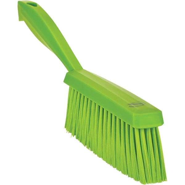 Vikan - 14" OAL, Polyester Staple Set Bench Brush - 2" Bristle Length, 6-3/8" Long Head, Straight Polypropylene Handle, Lime Green - All Tool & Supply