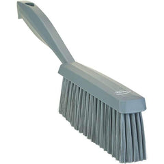 Vikan - 14" OAL, Polyester Staple Set Bench Brush - 2" Bristle Length, 6-3/8" Long Head, Straight Polypropylene Handle, Gray - All Tool & Supply