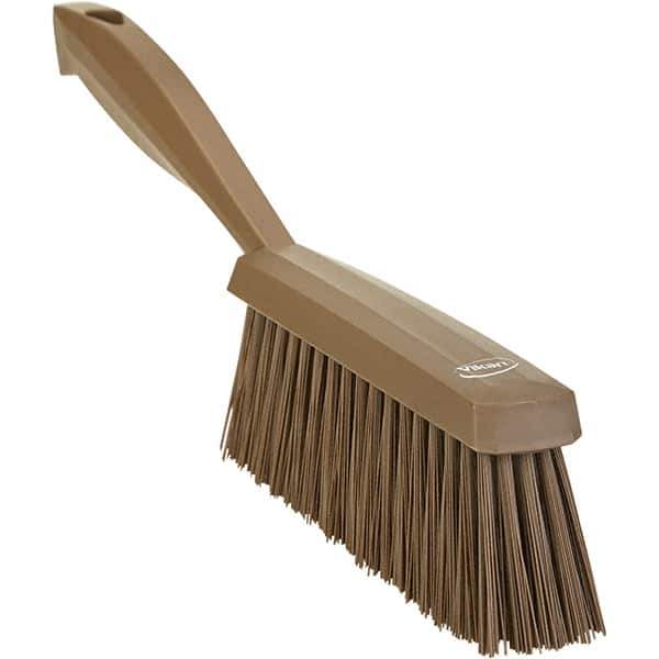 Vikan - 14" OAL, Polyester Staple Set Bench Brush - 2" Bristle Length, 6-3/8" Long Head, Straight Polypropylene Handle, Brown - All Tool & Supply