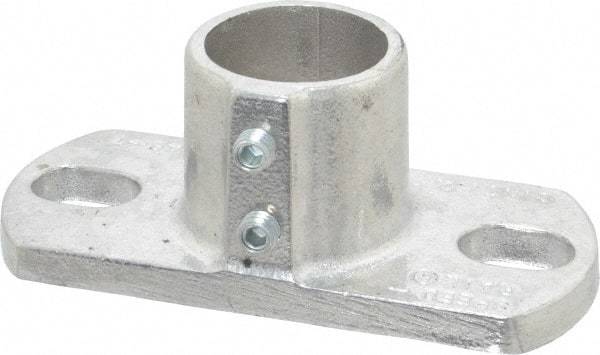 Hollaender - 1-1/4" Pipe, Base Flange, Aluminum Alloy Flange Pipe Rail Fitting - Bright Finish - All Tool & Supply