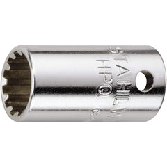 Specialty Sockets; Type: Spline Socket; Drive Size: 0.25 in; Socket Size: SP14; Insulated: No; Non-sparking: No; Tether Style: Not Tether Capable; Features: Thin wall; Finish/Coating: Chrome-Plated; Finish: Chrome-Plated; Drive Size: 0.25 in; Socket Type: