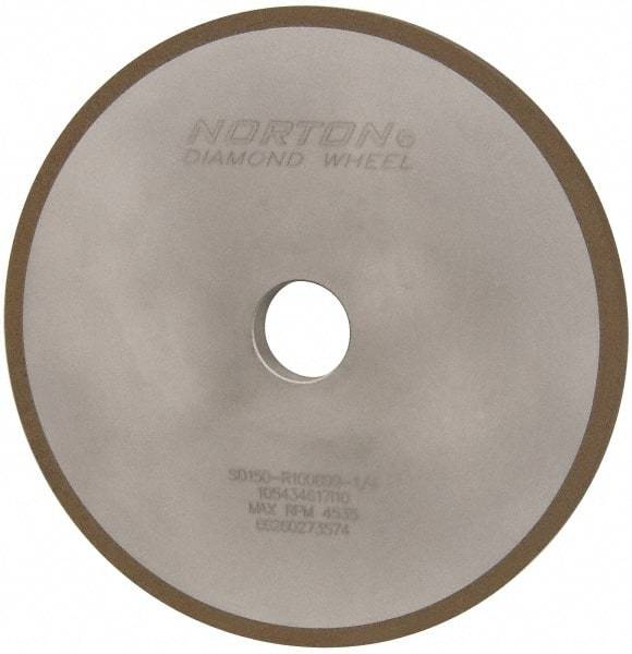 Norton - 8" Diam x 1-1/4" Hole x 1/2" Thick, 150 Grit Surface Grinding Wheel - Diamond, Type 1A1, Very Fine Grade, Resinoid Bond - All Tool & Supply