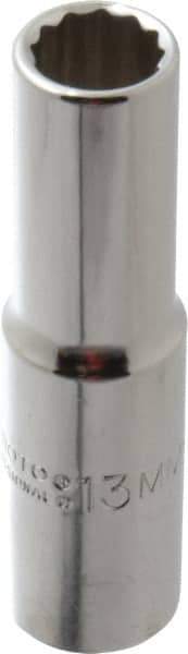 Proto - 1/2" Drive, Deep Hand Socket - 12 Points, 3-1/4" OAL, Chrome Finish - All Tool & Supply