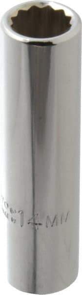 Proto - 1/2" Drive, Deep Hand Socket - 12 Points, 3-1/4" OAL, Chrome Finish - All Tool & Supply