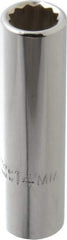 Proto - 1/2" Drive, Deep Hand Socket - 12 Points, 3-1/4" OAL, Chrome Finish - All Tool & Supply