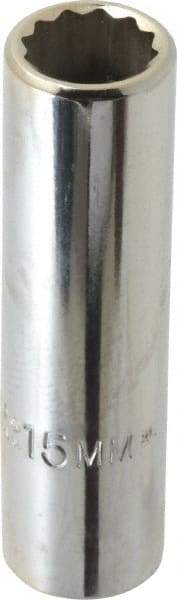 Proto - 1/2" Drive, Deep Hand Socket - 6 Points, 3-1/4" OAL, Chrome Finish - All Tool & Supply