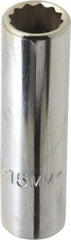 Proto - 1/2" Drive, Deep Hand Socket - 6 Points, 3-1/4" OAL, Chrome Finish - All Tool & Supply