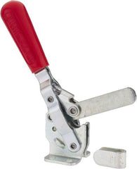 De-Sta-Co - 499 Lb Holding Capacity, Vertical Handle, Manual Hold Down Toggle Clamp - 57° Handle Movement, 99° Bar Opening, Solid Bar, Flanged Base, Carbon Steel - All Tool & Supply