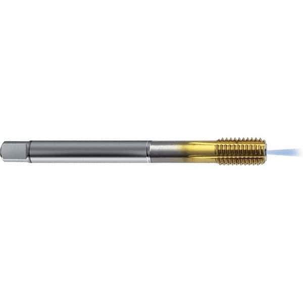 Guhring - 9/16-18 UNF 2BX H8/H9 Thread Limit Bottoming Thread Forming Tap - High Speed Steel, TiCN Finish, 3.937" OAL, Right Hand Thread, Series 4382 - All Tool & Supply