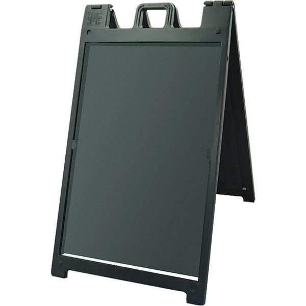 NMC - 24" Wide x 36" High Sign Compatiblity, Rigid Plastic Square Floor Sign Holder - Black, 45" Holder Height - All Tool & Supply