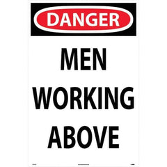 NMC - "Men Working Above", 36" Long x 24" Wide, Corrugated Plastic Safety Sign - Rectangular, Use for Workplace/Safety - All Tool & Supply