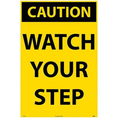 NMC - "Watch Your Step", 36" Long x 24" Wide, Corrugated Plastic Safety Sign - Rectangular, Use for Workplace/Safety - All Tool & Supply