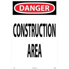 NMC - "Construction Area", 36" Long x 24" Wide, Corrugated Plastic Safety Sign - Rectangular, Use for Workplace/Safety - All Tool & Supply