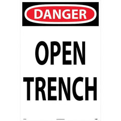 NMC - "Open Trench", 36" Long x 24" Wide, Corrugated Plastic Safety Sign - Rectangular, Use for Workplace/Safety - All Tool & Supply