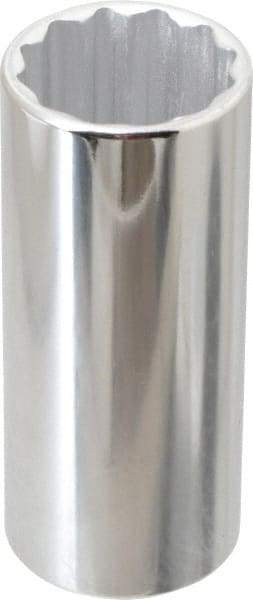 Proto - 1/2" Drive, Deep Hand Socket - 12 Points, 3-1/4" OAL, Chrome Finish - All Tool & Supply