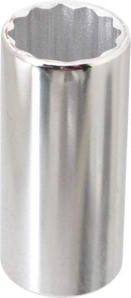 Proto - 1/4" Drive, Deep Hand Socket - 6 Points, 3-1/4" OAL, Chrome Finish - All Tool & Supply