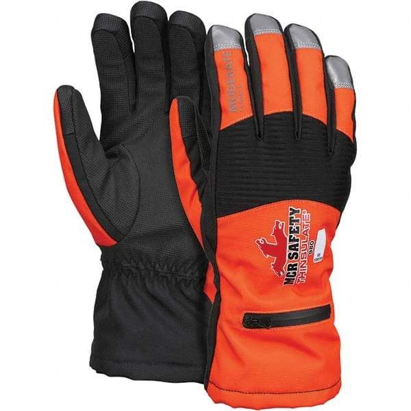 MCR Safety - Size XL Synthetic Blend Work Gloves - For Cold Weather, Uncoated, Slip-On Cuff, Full Fingered, Orange, Paired - All Tool & Supply