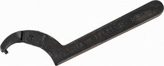 Proto - 2" to 4-3/4" Capacity, Black Oxide Finish, Adjustable Pin Spanner Wrench - 11-3/8" OAL, 1/4" Hook Pin Height - All Tool & Supply