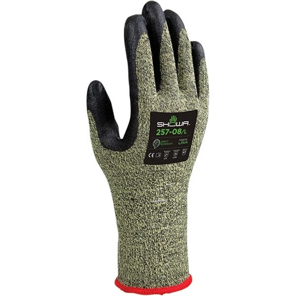 SHOWA - Size XL (9), ANSI Cut Lvl A7, Puncture Lvl 2, Abrasion Lvl 4, Foam Nitrile Coated Kevlar/Stainless Steel Cut Resistant Gloves - Exact Industrial Supply