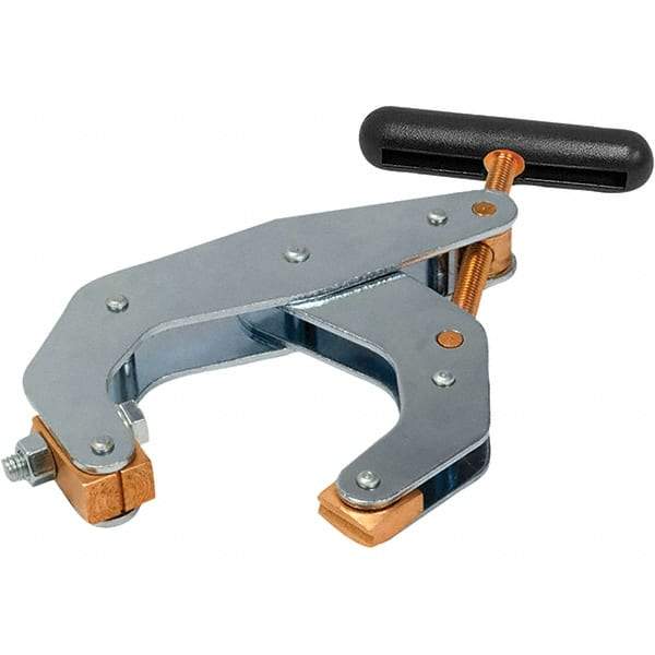 Kant Twist - 1,700 Lb, 4-1/2" Max Opening, 2-3/8" Open Throat Depth, 2-5/8" Closed Throat Depth, Cantilever Clamp - Copper Plated Steel Jaw, T-Handle, 1-1/8" Max Width - All Tool & Supply